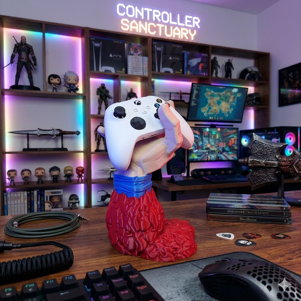 Suporte Gamer Mão Estilizada para Controle Xbox – Design Exclusivo e Criativo