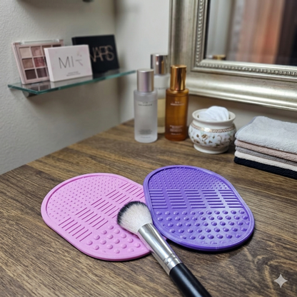 Kit Tapete de Limpeza de Pincéis em Silicone – Higienização Profunda e Praticidade