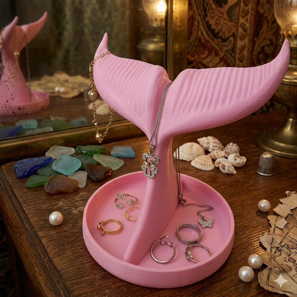 Porta Joias Cauda de Sereia – Organizador Elegante e Decorativo