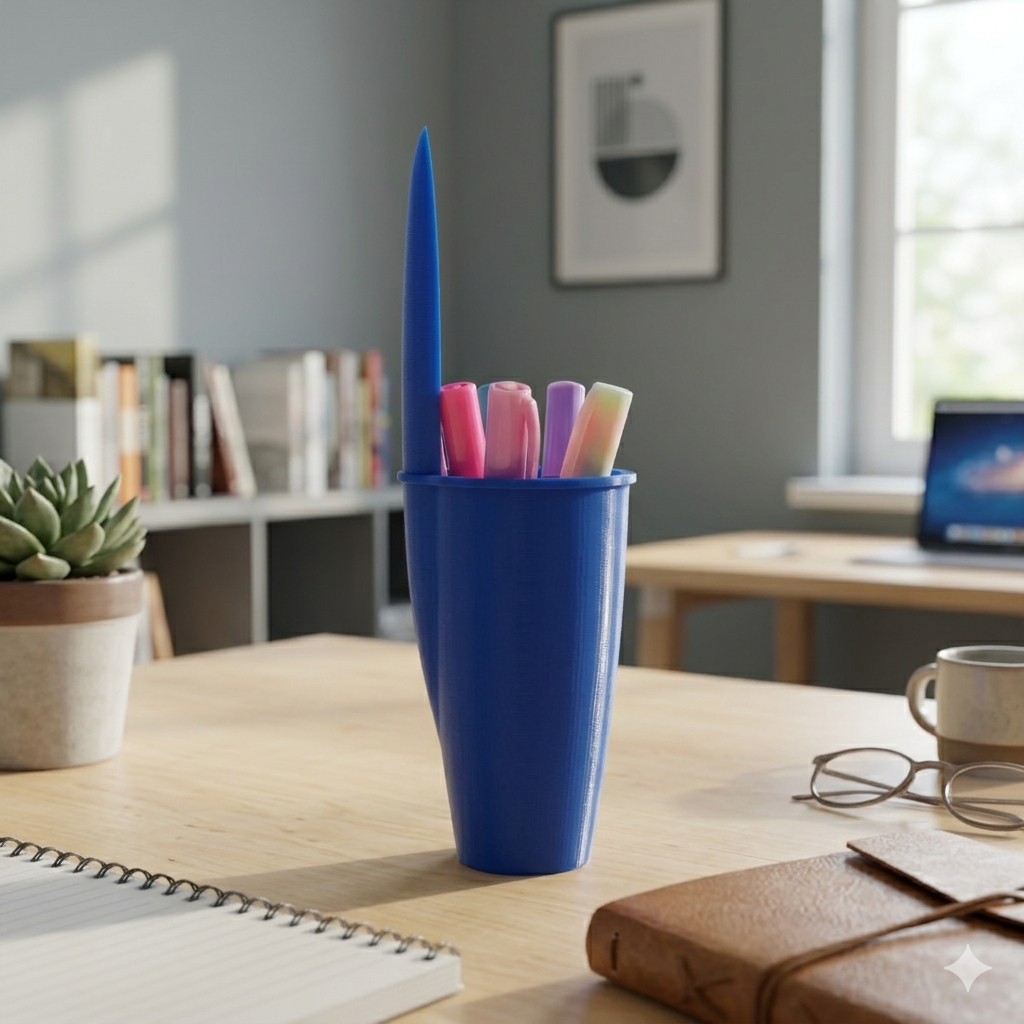 Porta Canetas Minimalista Premium – Organização Elegante para sua Mesa de Trabalho
