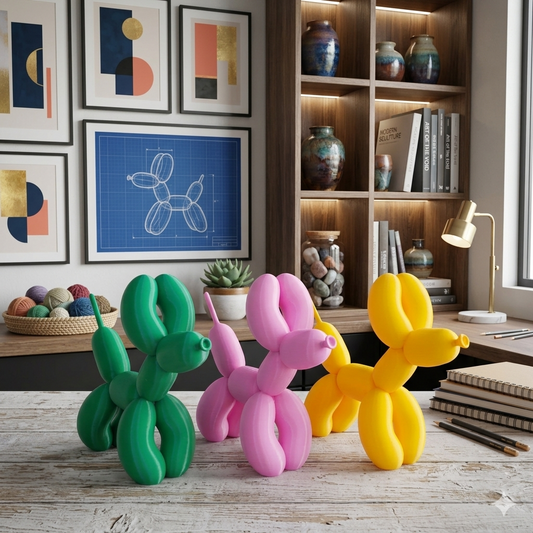 Escultura Decorativa Cachorro Balão – Design Moderno e Colorido para sua Decoração