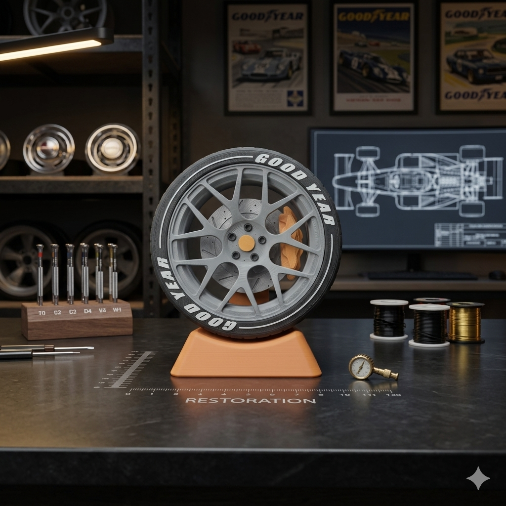 Roda Esportiva Decorativa – Design Automotivo Exclusivo com Estilo Racing