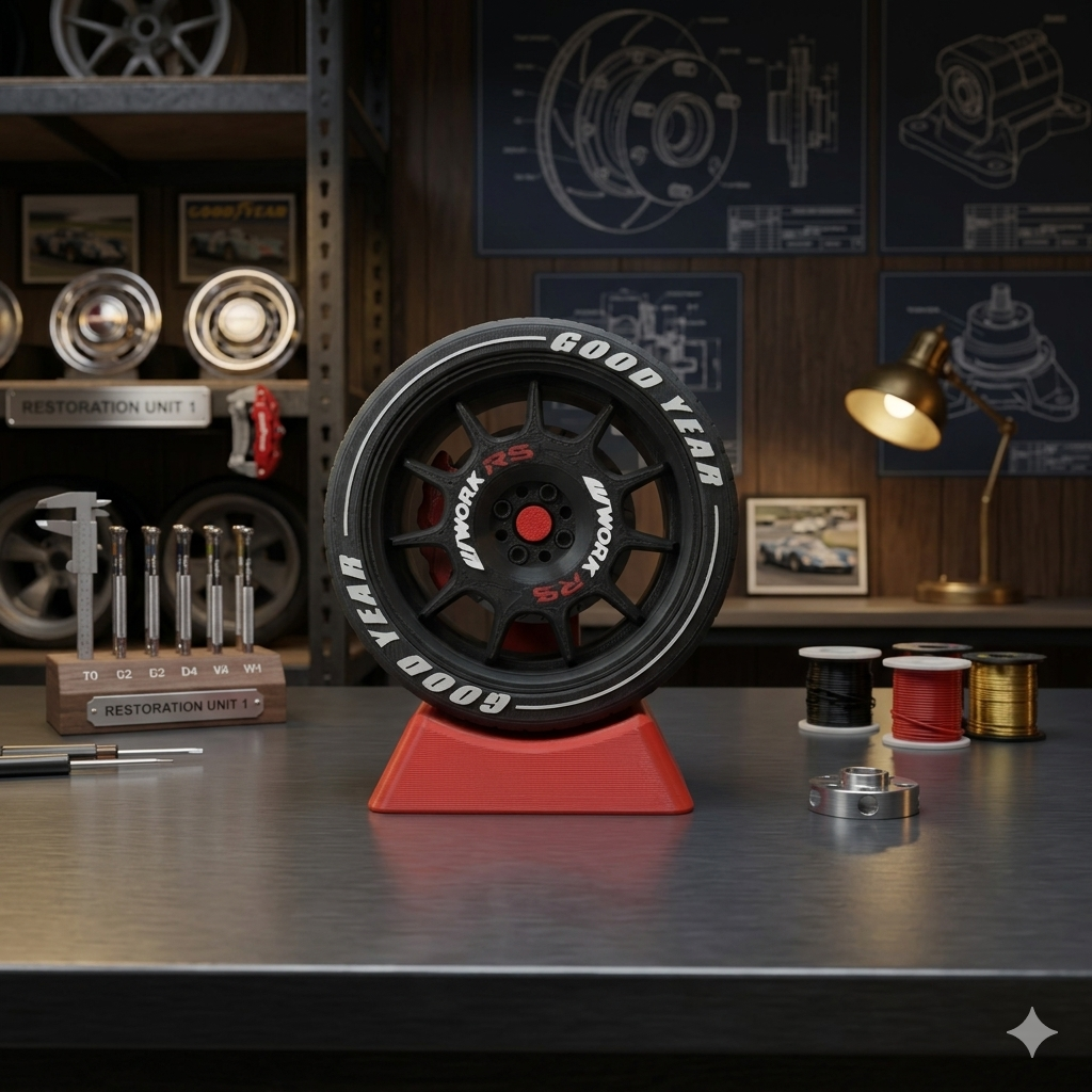 Roda Esportiva Decorativa – Design Automotivo Exclusivo com Estilo Racing