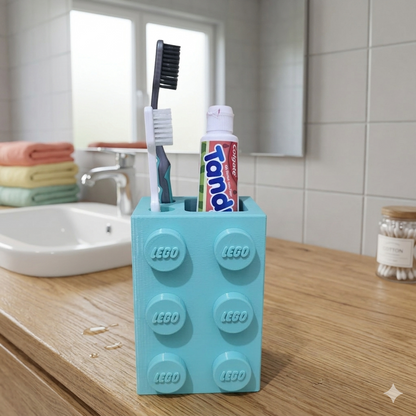 Porta Escovas e Pasta de Dente Estilo Bloco de lego – Organização Criativa e Moderna para seu Banheiro