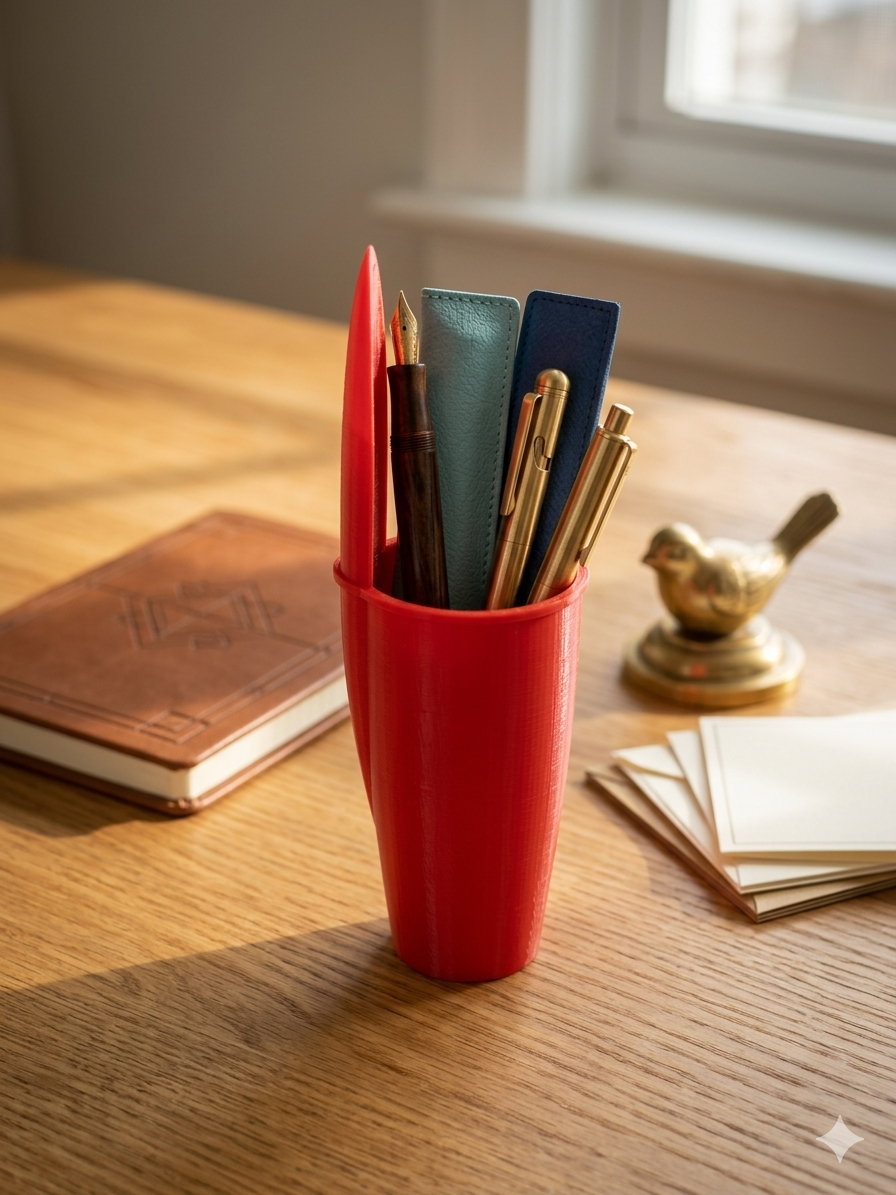 Porta Canetas Minimalista Premium – Organização Elegante para sua Mesa de Trabalho
