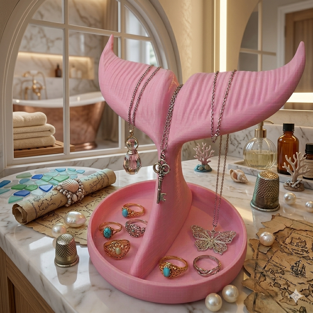 Porta Joias Cauda de Sereia – Organizador Elegante e Decorativo