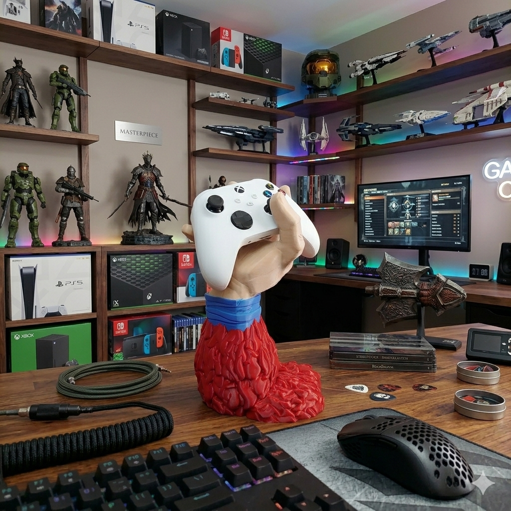 Suporte Gamer Mão Estilizada para Controle Xbox – Design Exclusivo e Criativo