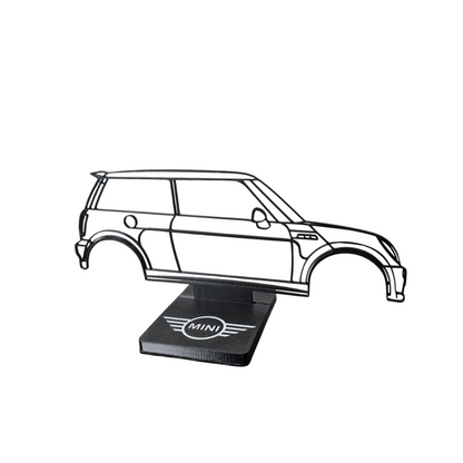 Mini Cooper Decorativo em Arte Linear – Peça Exclusiva para Apaixonados por Carros