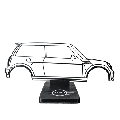 Mini Cooper Decorativo em Arte Linear – Peça Exclusiva para Apaixonados por Carros