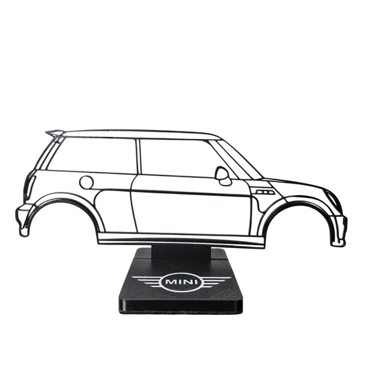 Mini Cooper Decorativo em Arte Linear – Peça Exclusiva para Apaixonados por Carros