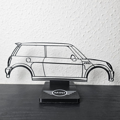Mini Cooper Decorativo em Arte Linear – Peça Exclusiva para Apaixonados por Carros