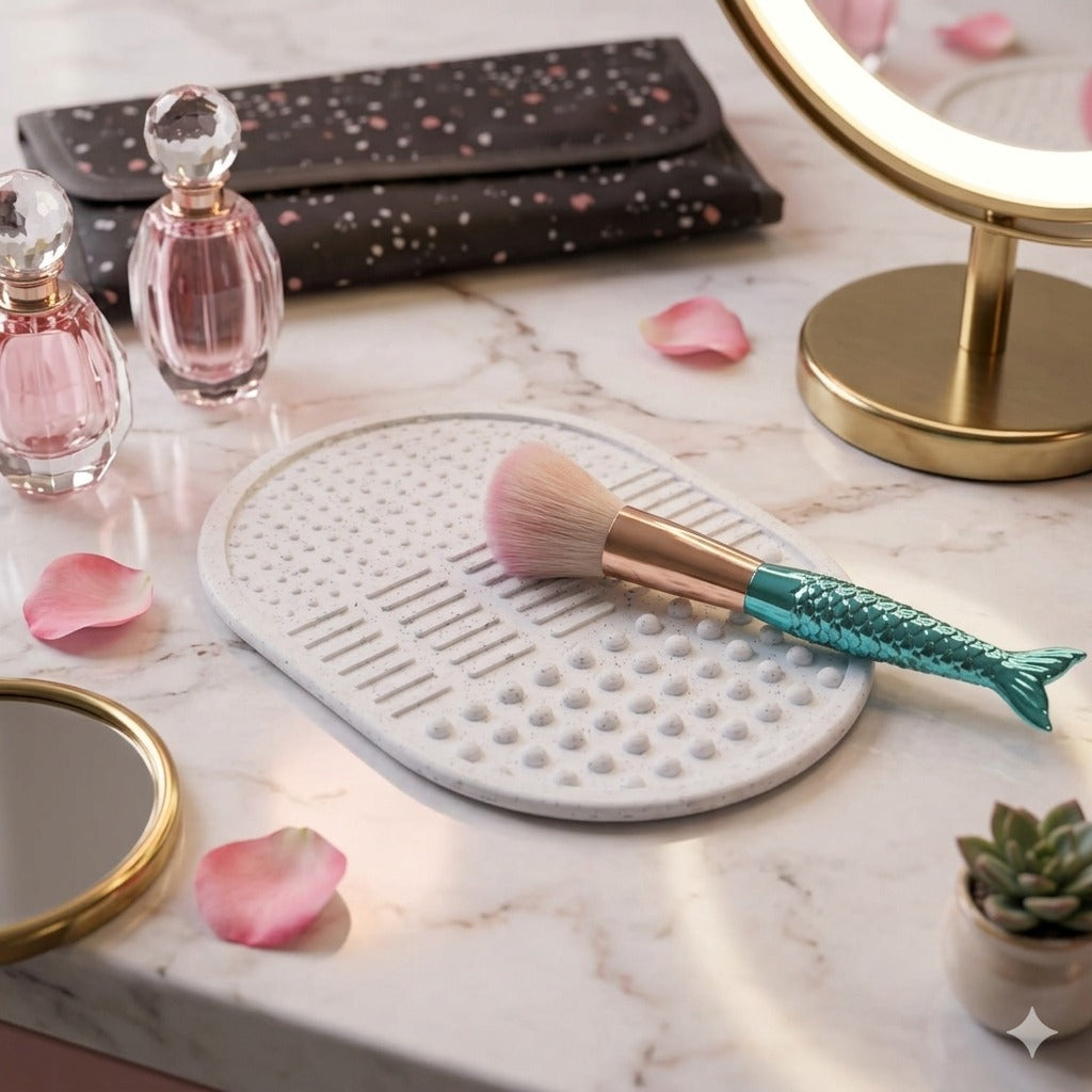 Kit Tapete de Limpeza de Pincéis em Silicone – Higienização Profunda e Praticidade