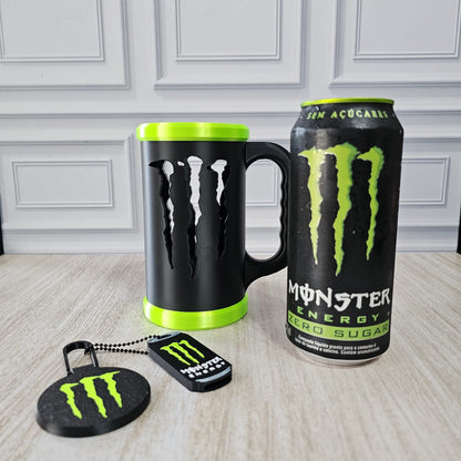 Suporte Lata de Monster Personalizada 3D com Tampa e Abridor – Kit Exclusivo para Fãs