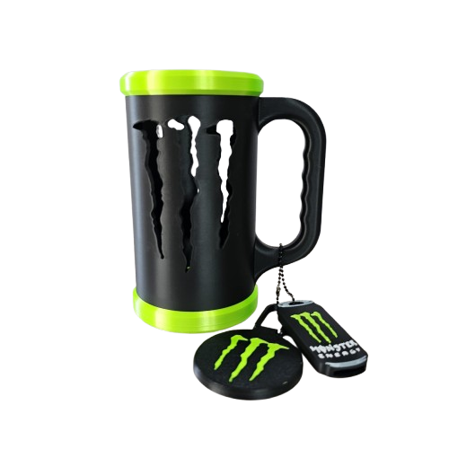 Suporte Lata de Monster Personalizada 3D com Tampa e Abridor – Kit Exclusivo para Fãs