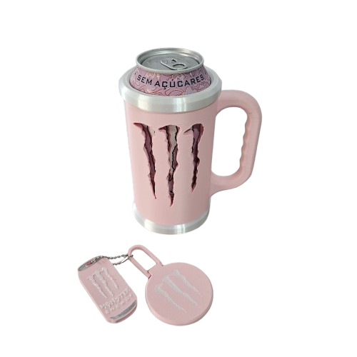 Suporte Lata de Monster Personalizada 3D com Tampa e Abridor – Kit Exclusivo para Fãs
