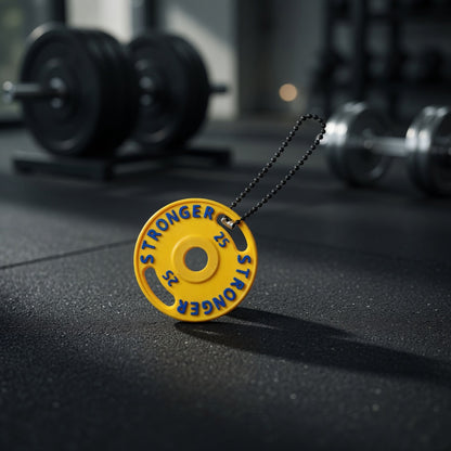 Chaveiro Anilha Fitness Stronger 2,5kg – Acessório Criativo para Amantes de Academia